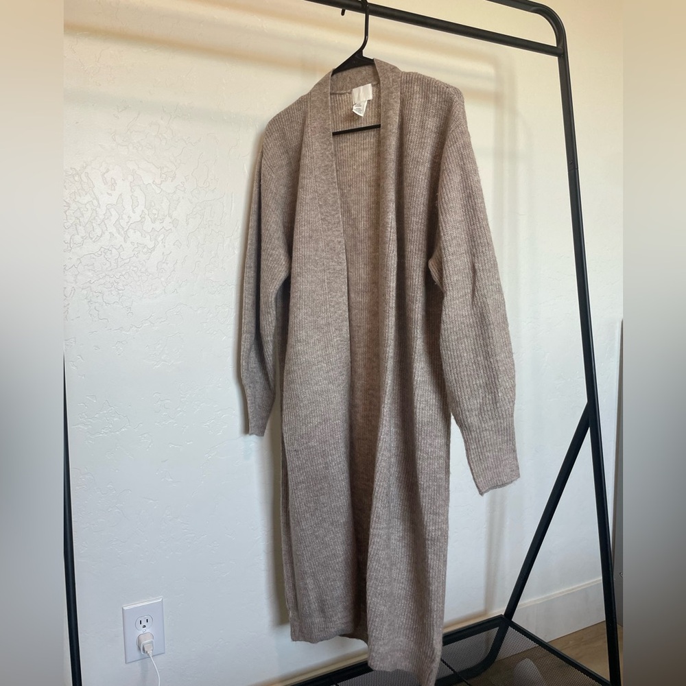 H&M Taupe Longline Cardigan
